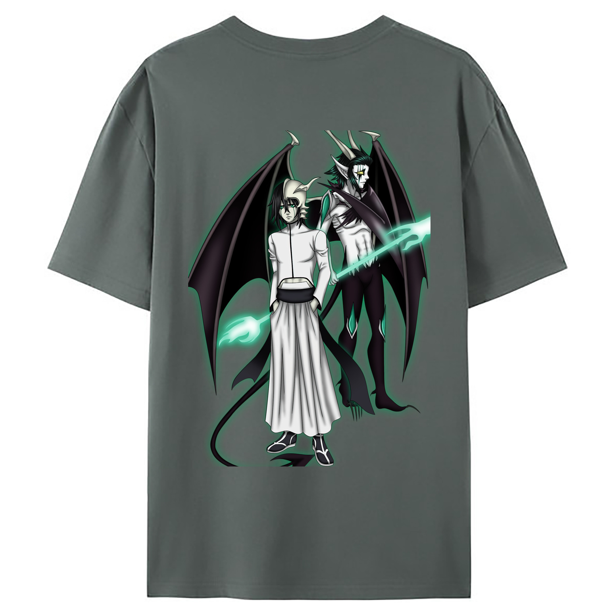 （画像用） ブリーチ ウルキオラ·シファー BLEACH Ulquiorra cifer 綿100％ メンズ半袖Tシャツ（バックプリント） 通気性